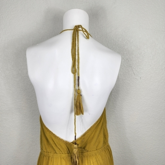 Free People Gauze Gold Boho Jumpsuit Size XS - Picture 9 of 16